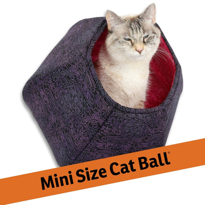 Mini Cat Ball - Black Purple Pink Lines