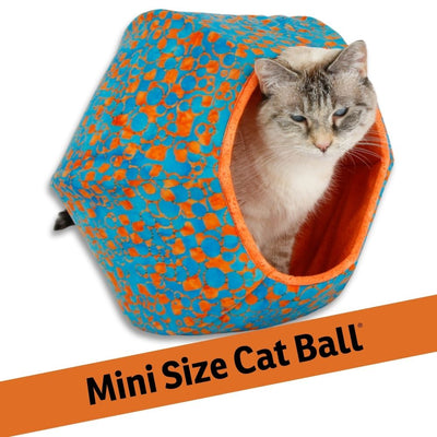 Mini Cat Ball - Turquoise Orange Batik