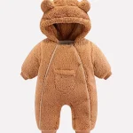 Grey Petal Coat for Elegant Baby Boy Winter Dressing
