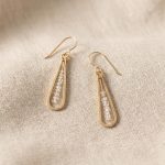14k Gold Herkimer Diamond Raindrop Earrings
