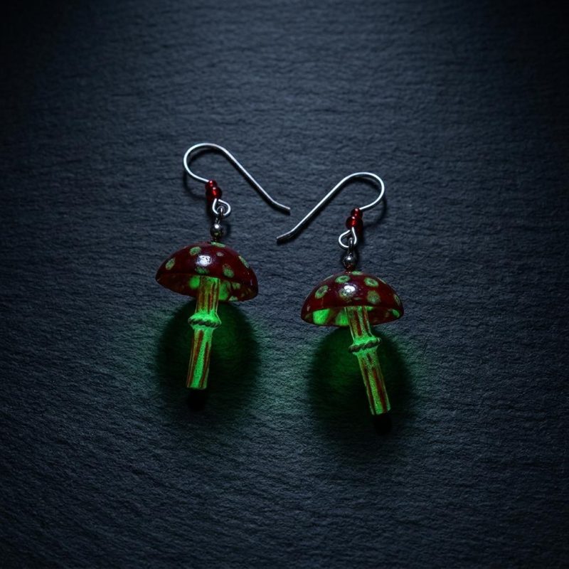 Bioluminescent Mushroom Earrings 1