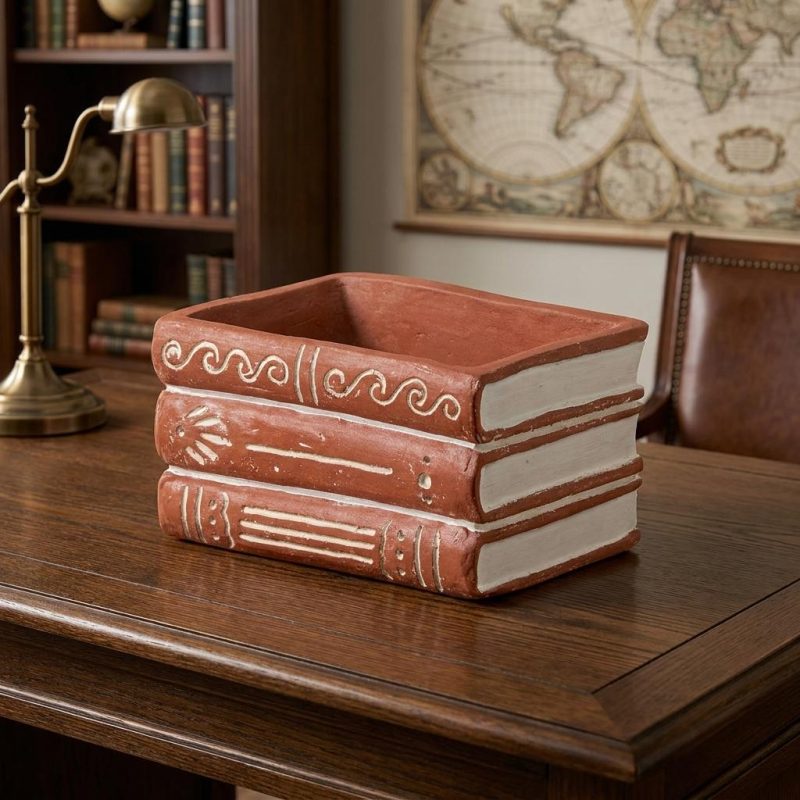Book Stack Terracotta Planter 3
