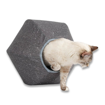 Cat Ball Bed - Grey Paint Dots