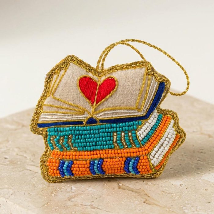 Charming Book Lovers Beaded Ornament 2