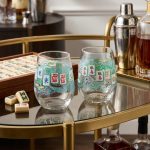 Colorful Mahjong Textured Tile Wine Glass 2