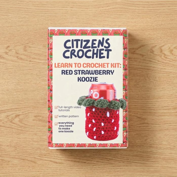Crochet Strawberry Coozie Diy Kit 1