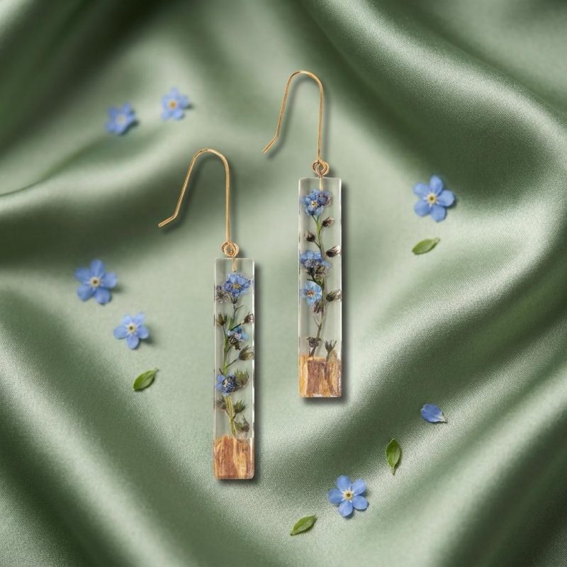 Forget-me-not Palo Santo Earrings