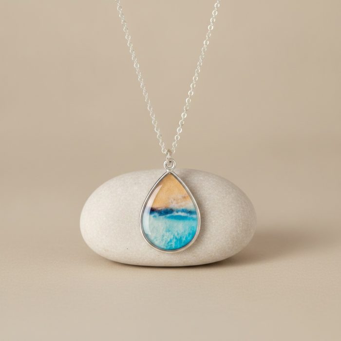 Go To Your Happy Place Sterling Silver Ocean Necklace 1