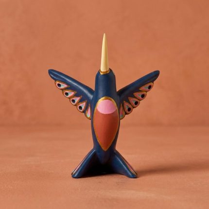 Hand Painted Ceramic Hummingbird Jewelry Holder 1