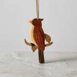 Handcrafted Cardinal Wood Intarsia Ornament 2