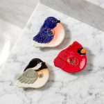 Handcrafted Ceramic Bird Dishes Set Of 3 3