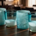 Handcrafted Mexican Aqua Swirl Glasses - Set Of 4 1