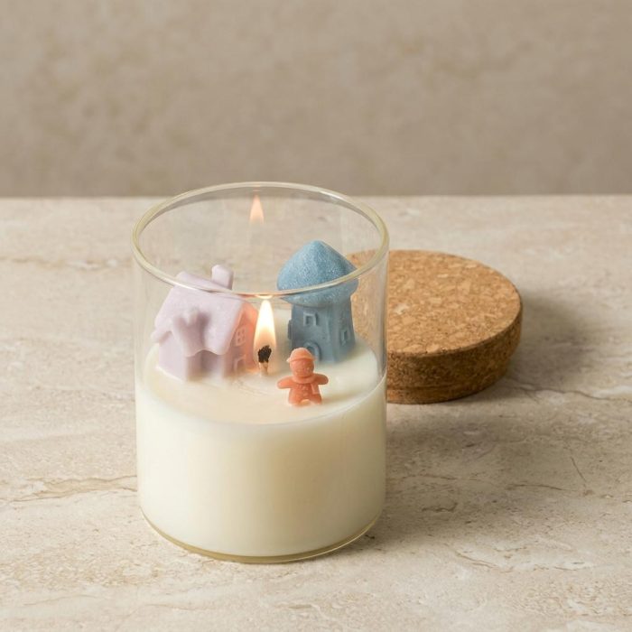 Handcrafted Snowy Cottage 3d Candle 2