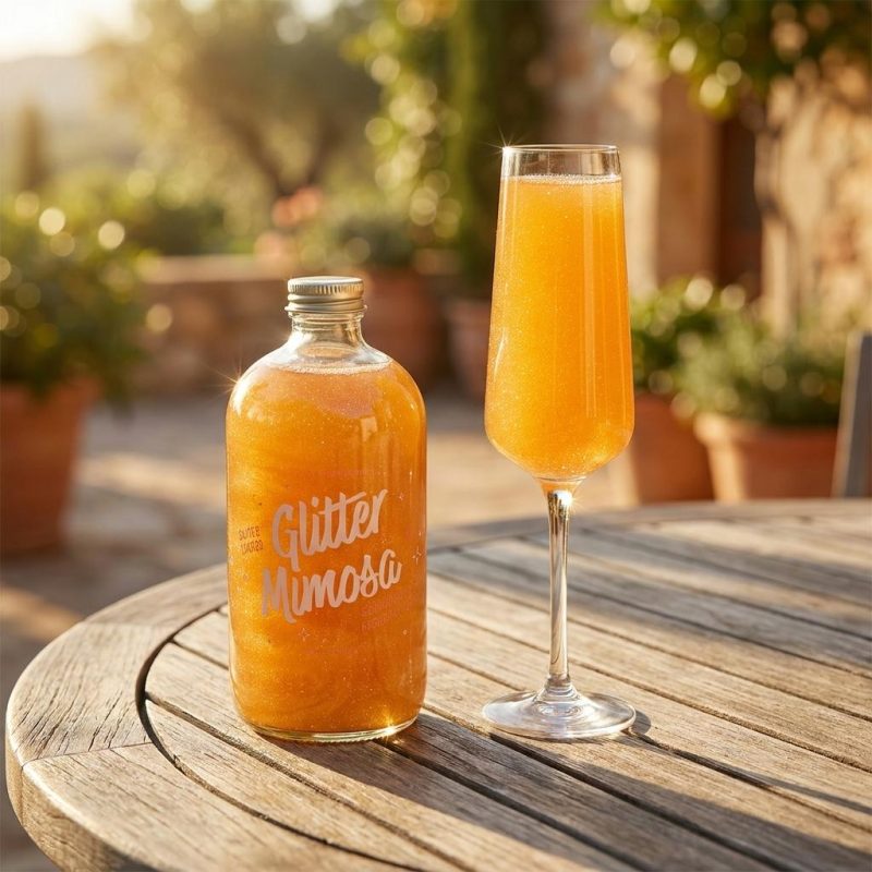 Handcrafted Tangerine & Mango Glitter Mimosa Mixer 1