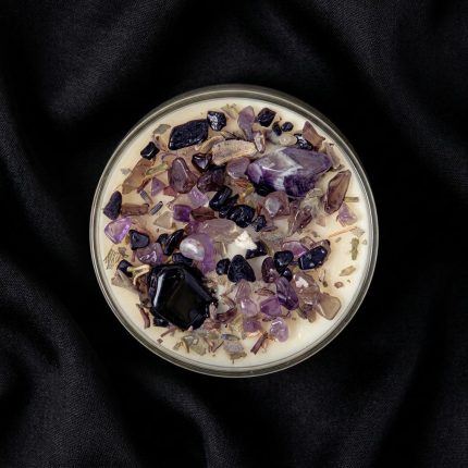 Handmade Energy Cleansing Crystal Candle 1