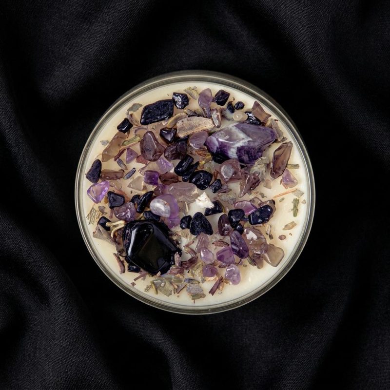 Handmade Energy Cleansing Crystal Candle 1