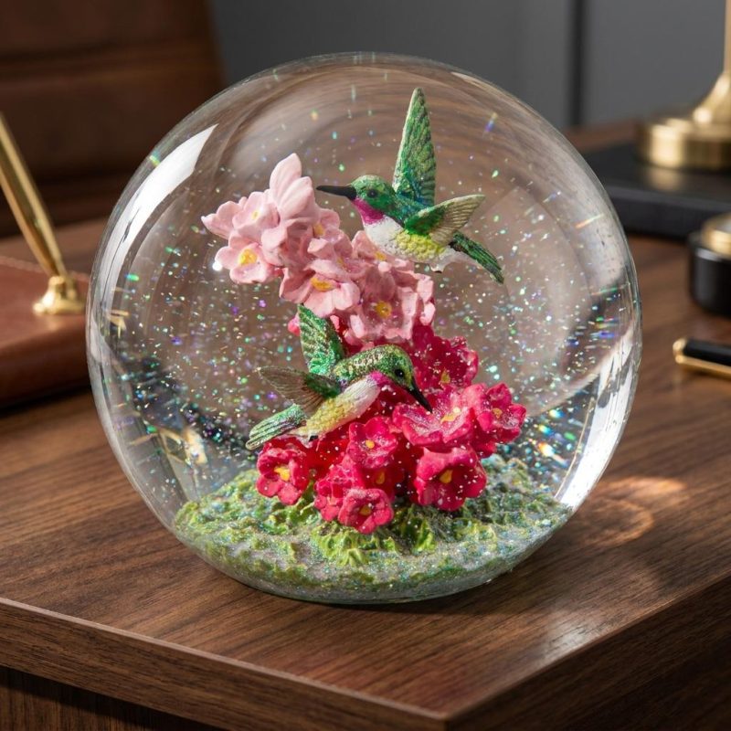 Hummingbirds In Harmony Snow Globe 1