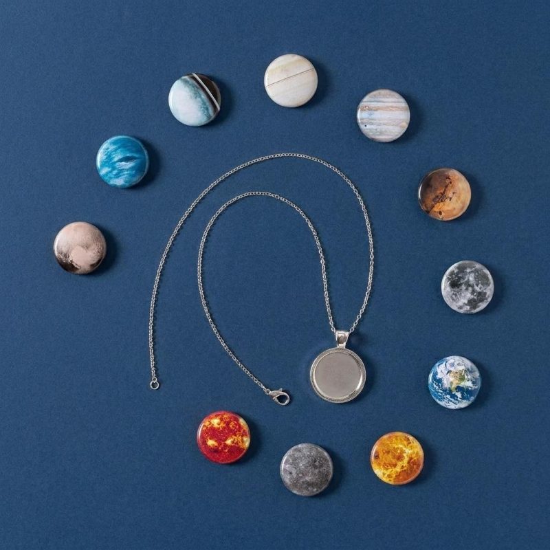 Magnetic Interchangeable Solar System Necklace