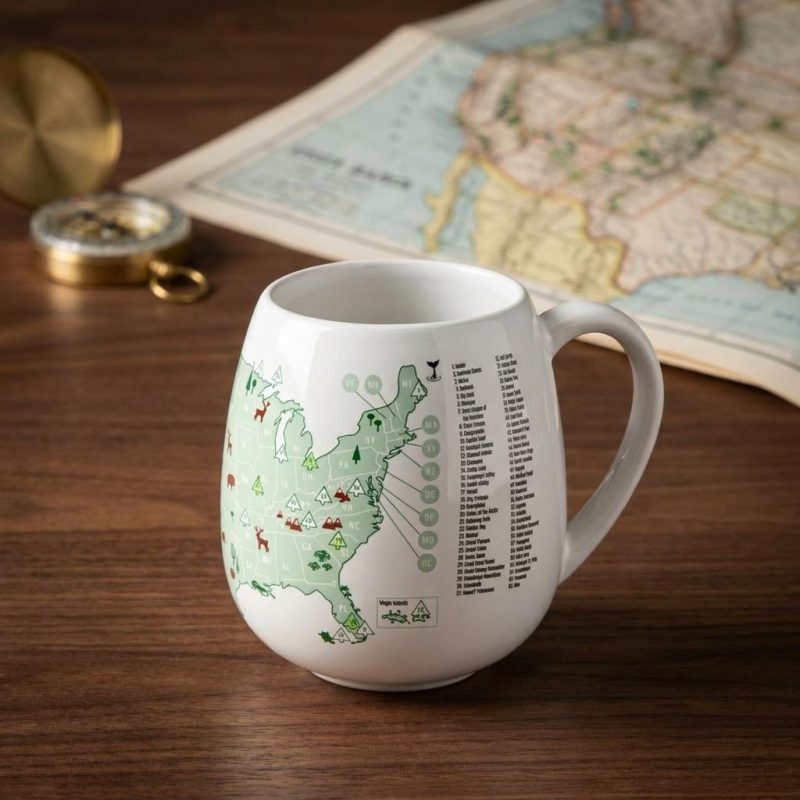 National Parks Color Map Mug