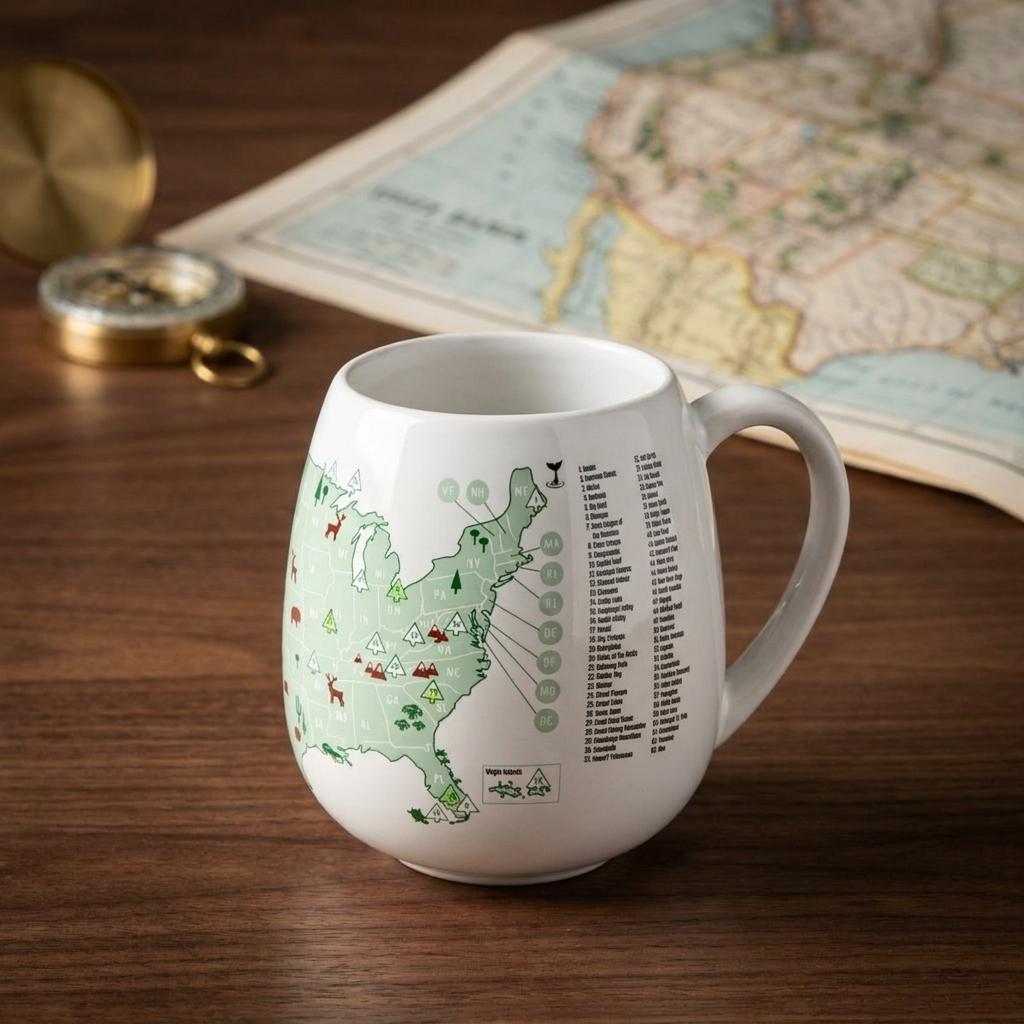 National Parks Color Map Mug National Parks Color Map Mug