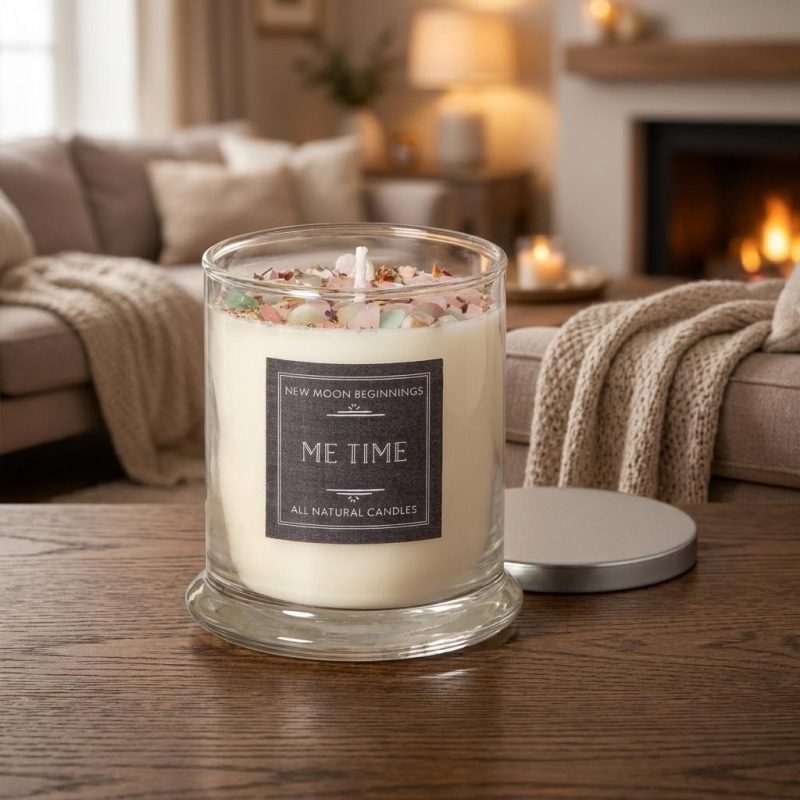 Relaxing Me Time Crystal Candle