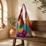 Repurposed Patchwork Silk Sari Tote 1