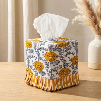 Ruffled Fabric Tissue Box Cover 2