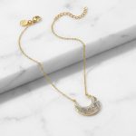 Sliced Raw Diamond Crescent Necklace 1