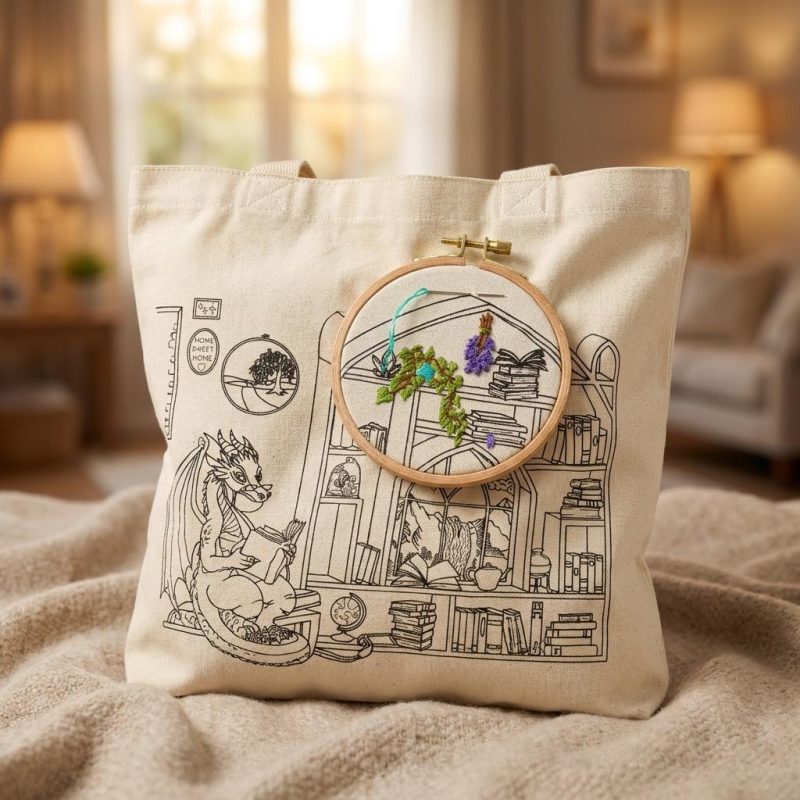 Stitch At Your Own Pace Book Dragon Tote 1