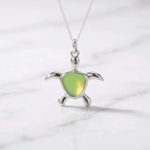 Turtle Of Transformation Sea Glass Necklace