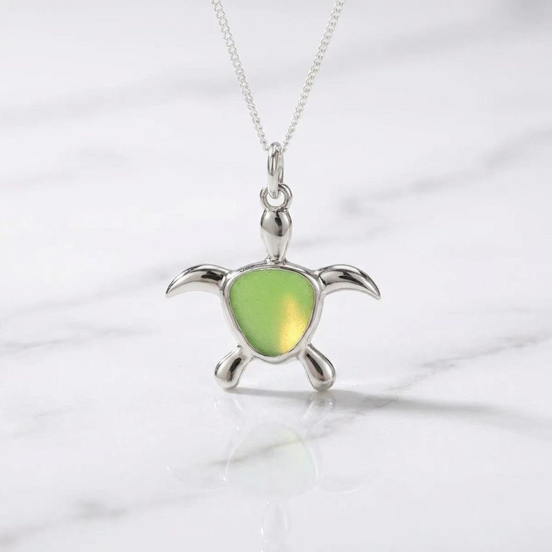 Turtle Of Transformation Sea Glass Necklace