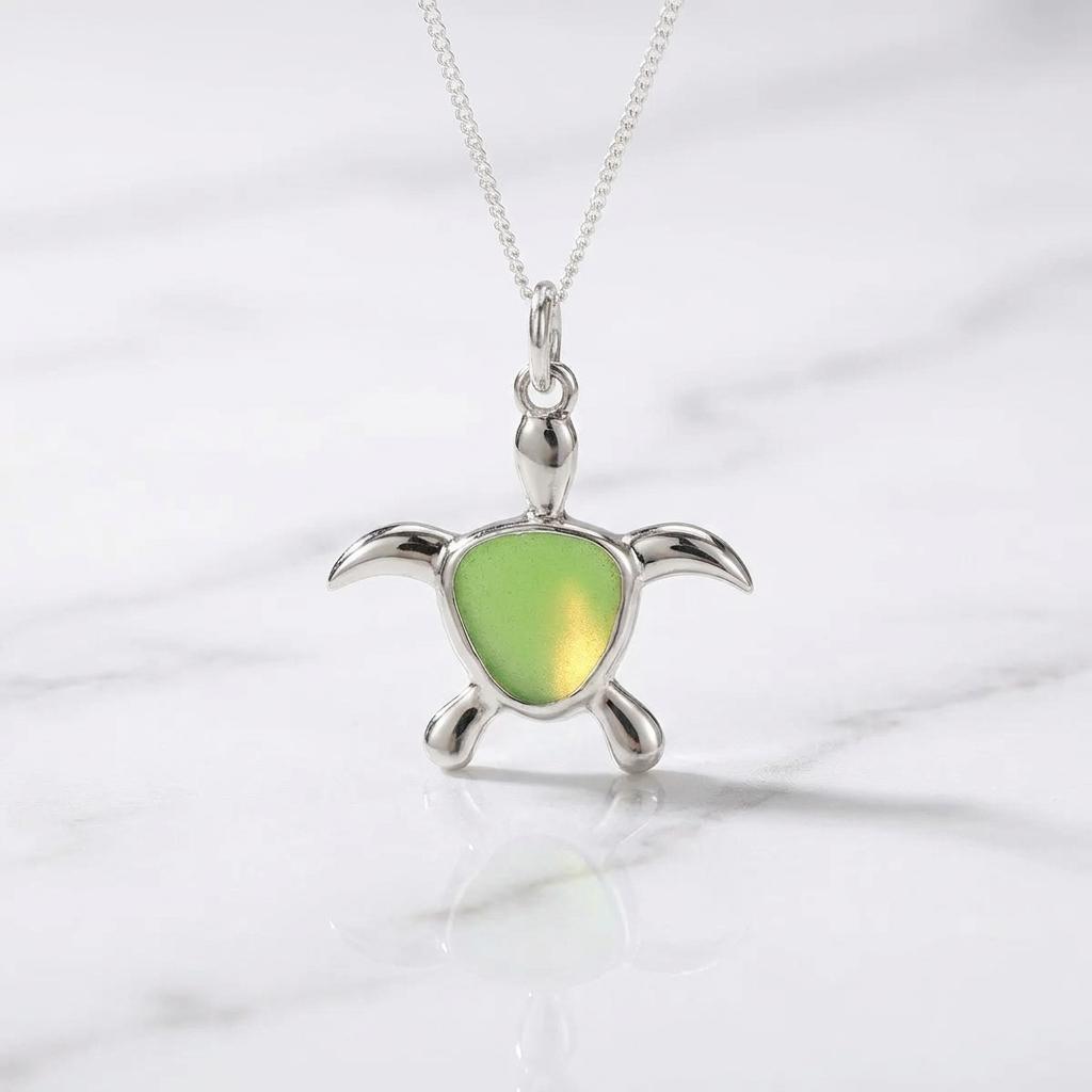 Turtle Of Transformation Sea Glass Necklace Turtle Of Transformation Sea Glass Necklace