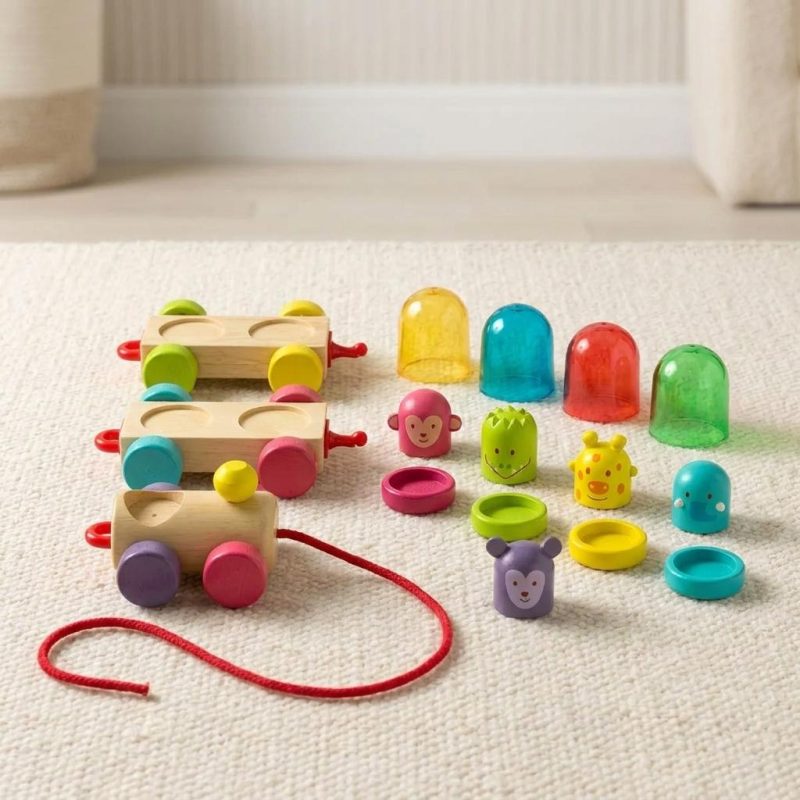 Wooden Pull-along Toddler Stacking & Color Mixing Train 1