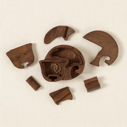 Wooden Sleeping Cat Secret Storage Box (1)