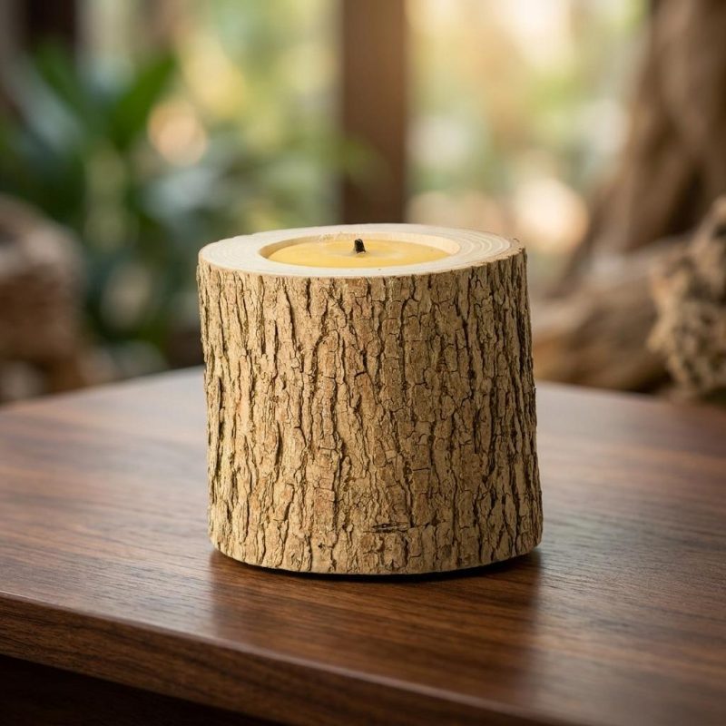 Woodland Tree Trunk Candle