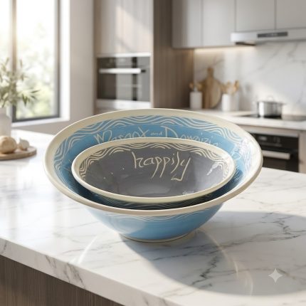 2 Wave Personalized Wedding Bowls