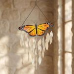 Beautiful Glass Monarch Butterfly Wind Chime (3)