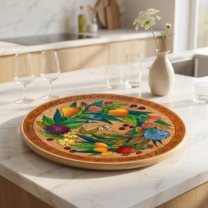 Beautiful Life In Bloom Wooden Lazy Susan 1