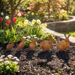 Bunny Family Garden Sculptures - Set Of 5a