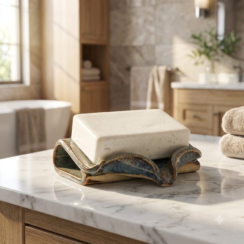 Ceramic Self Draining Soap Dish