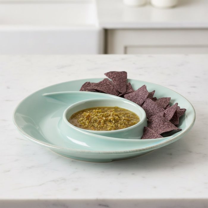 Ceramic Swirling Chip & Dip Platter 3