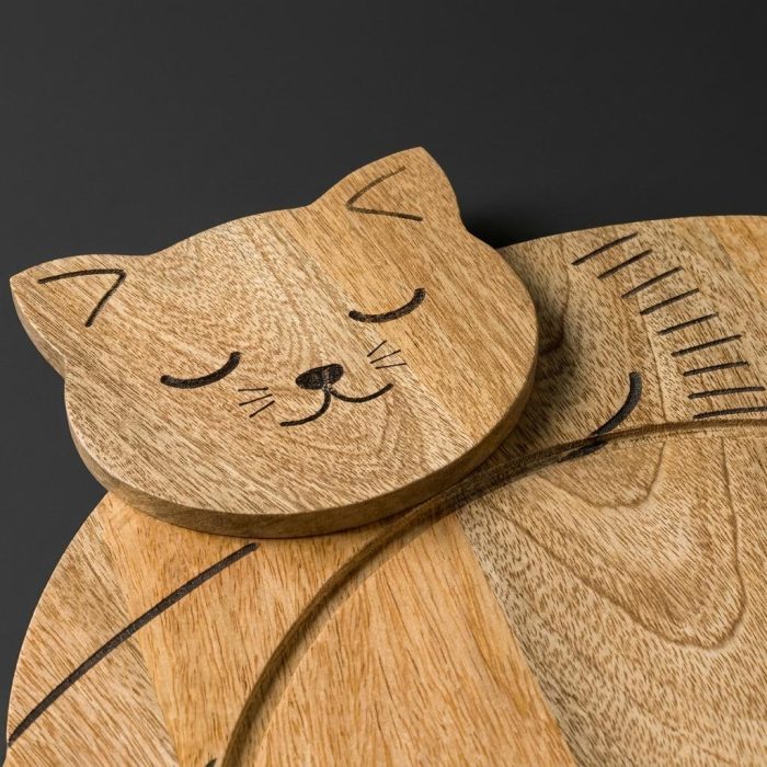 Charming Cozy Cat Serving Board & Cloche 1