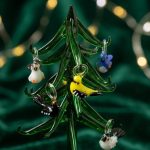 Charming Festive Flock Glass Tabletop Tree 1