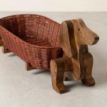 Charming Wooden Dachshund Storage Basket 1