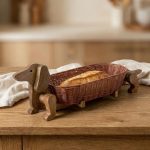 Charming Wooden Dachshund Storage Basket