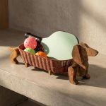 Charming Wooden Dachshund Storage Basket 2