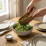 Coastal Acacia Wood Whale Salad Servers