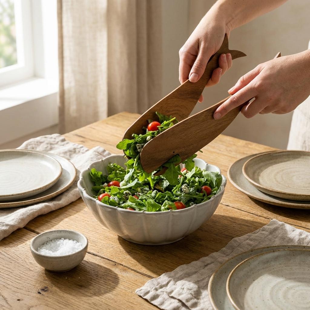 Coastal Acacia Wood Whale Salad Servers Coastal Acacia Wood Whale Salad Servers