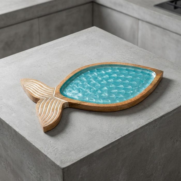 Coastal Seaside Serving Wooden Platter 1