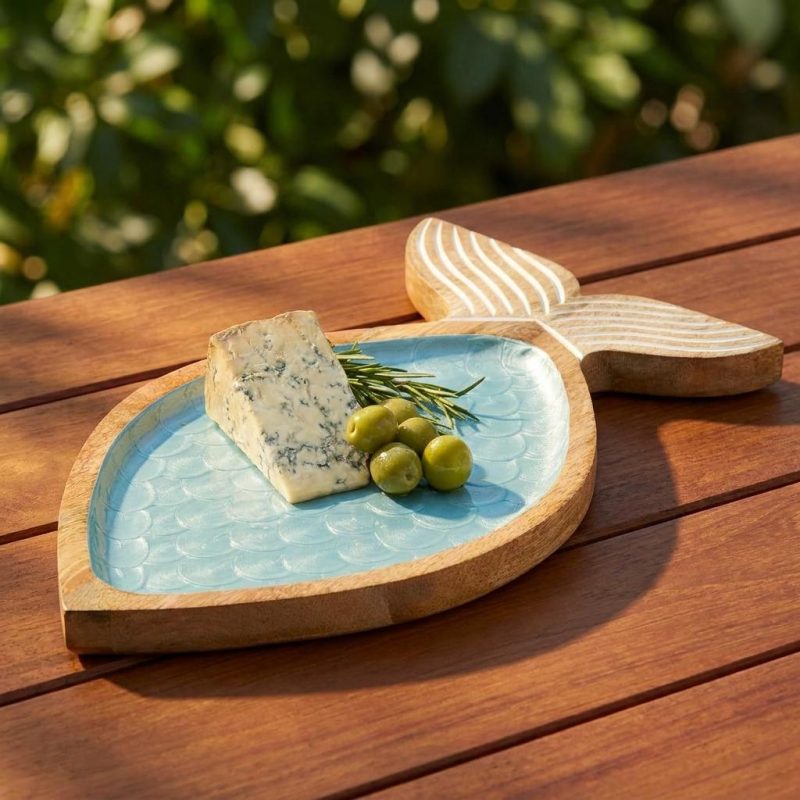 Coastal Seaside Serving Wooden Platter